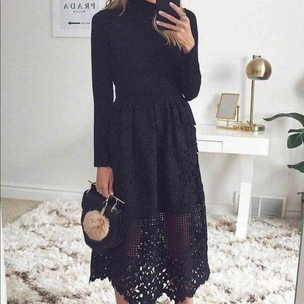 Long sleeve lace dress